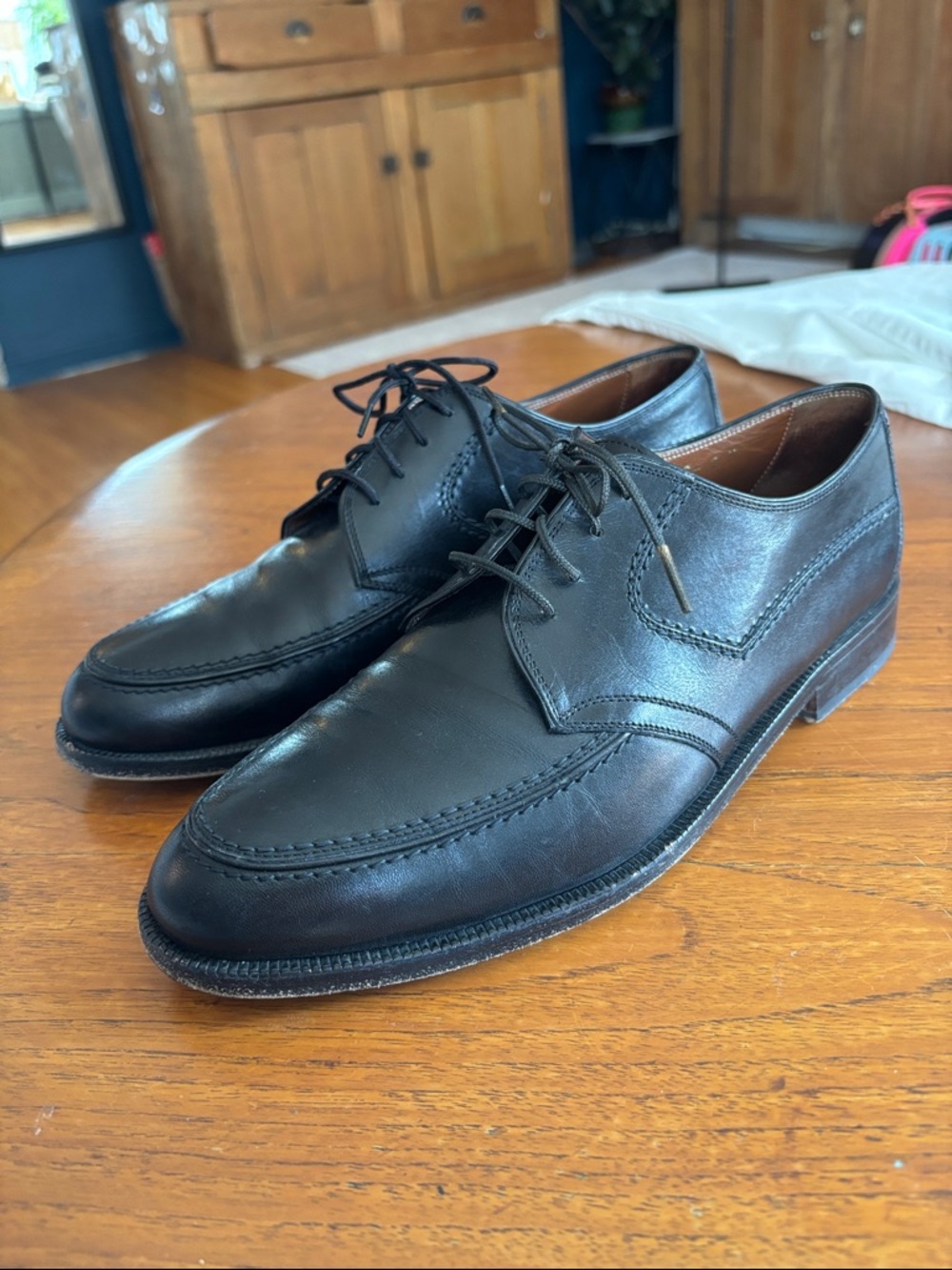 Bruno Magli Rinaldo Black Leather Lace-Up Derby dress shoes